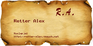 Retter Alex névjegykártya